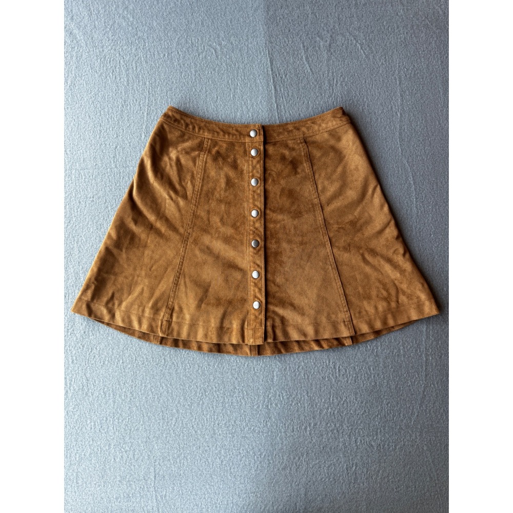 Abercrombie & Fitch Faux Suede Button Front Mini Skirt Tan Brown Size 4